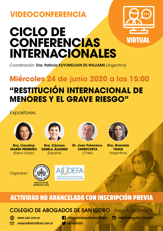 Restitución internacional de menores y el grave riesgo. Videoconferencia