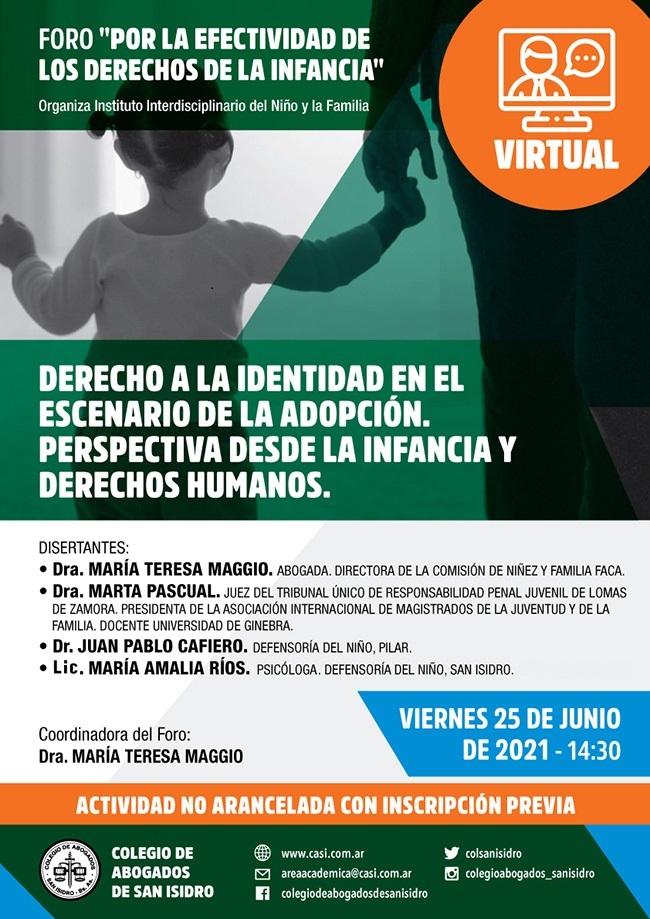 Foro "Por la efectividad de los derechos de la infancia". Encuentro virtual 25/6