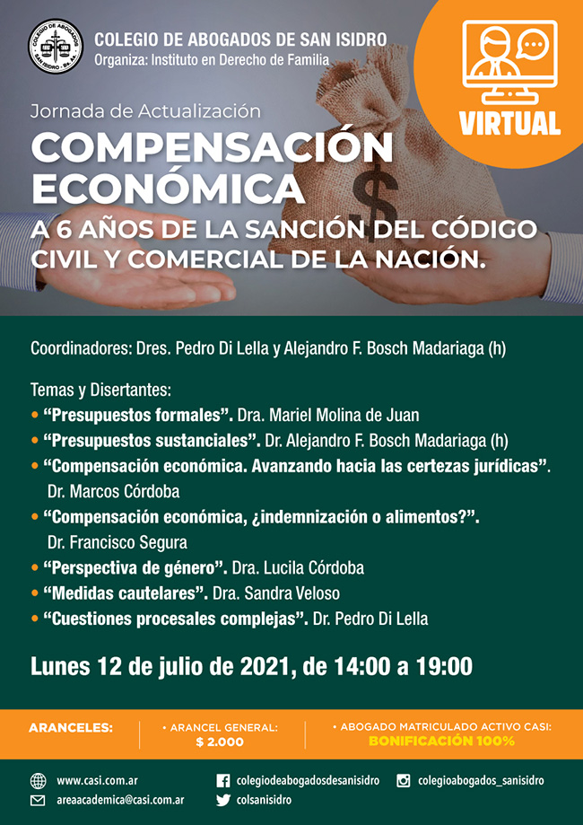 Compensación económica. A 6 años de la sanción del Código Civil y Comercial de la Nación. Jornada de actualización