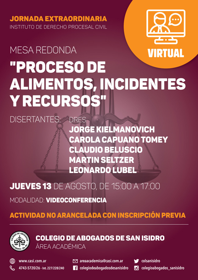 Proceso de alimentos, incidentes y recursos. Jornada 6/8