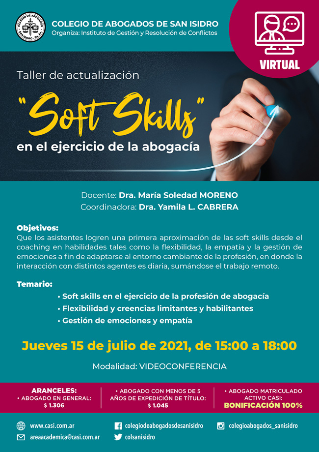 Soft Skills en el ejercicio de la abogacía. Taller de actualización