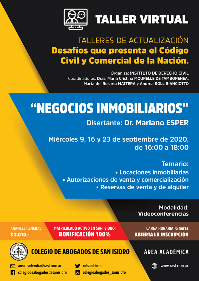 Negocios inmobiliarios. Talleres de actualización