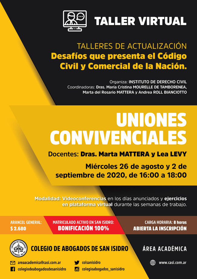 Taller virtual: uniones convivenciales