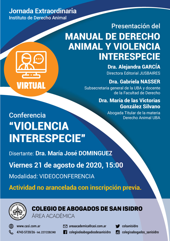 Violencia interespecie. Conferencia