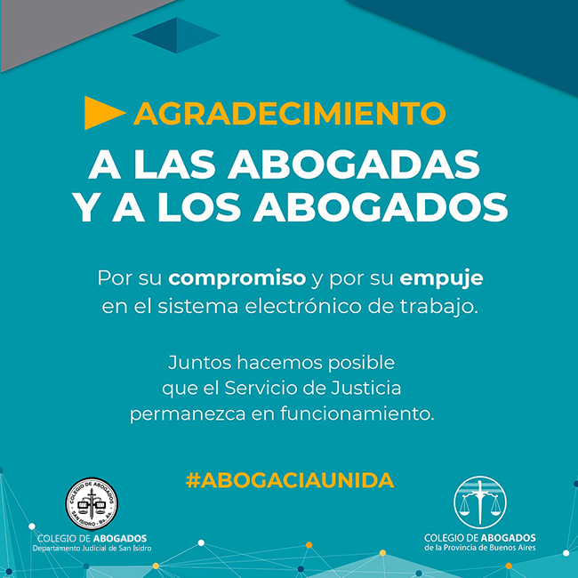 Agradecimiento por hacer posible que el Servicio de Justicia funcione