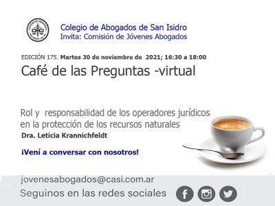 Café de las Preguntas -virtual- CLXXV: 30 de noviembre de 2021, 16:30