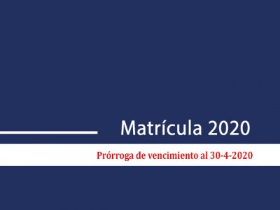 prórroga vto matrícula al 30 4 2020